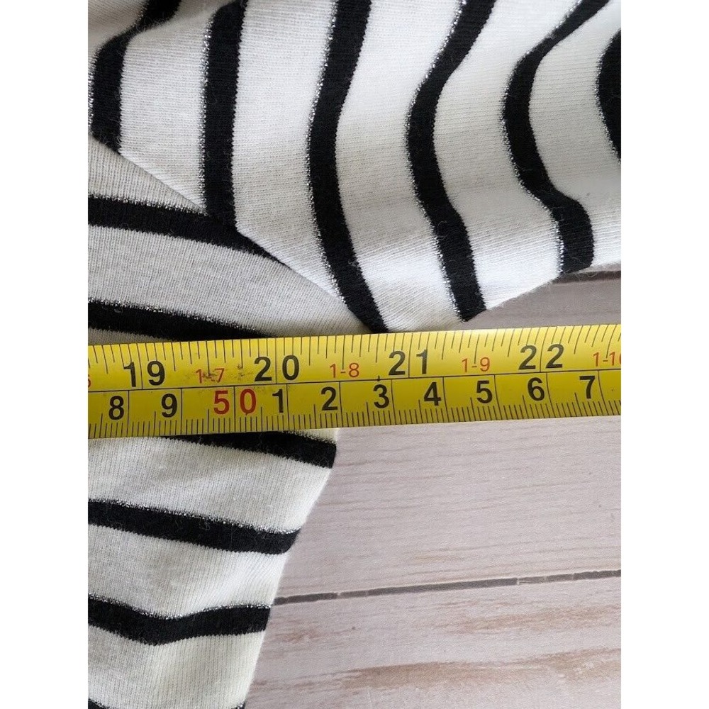 Charter Club Size XXL Black White Stripe Pima Cotton Long Sleeve Womens Top - Picture 5 of 8